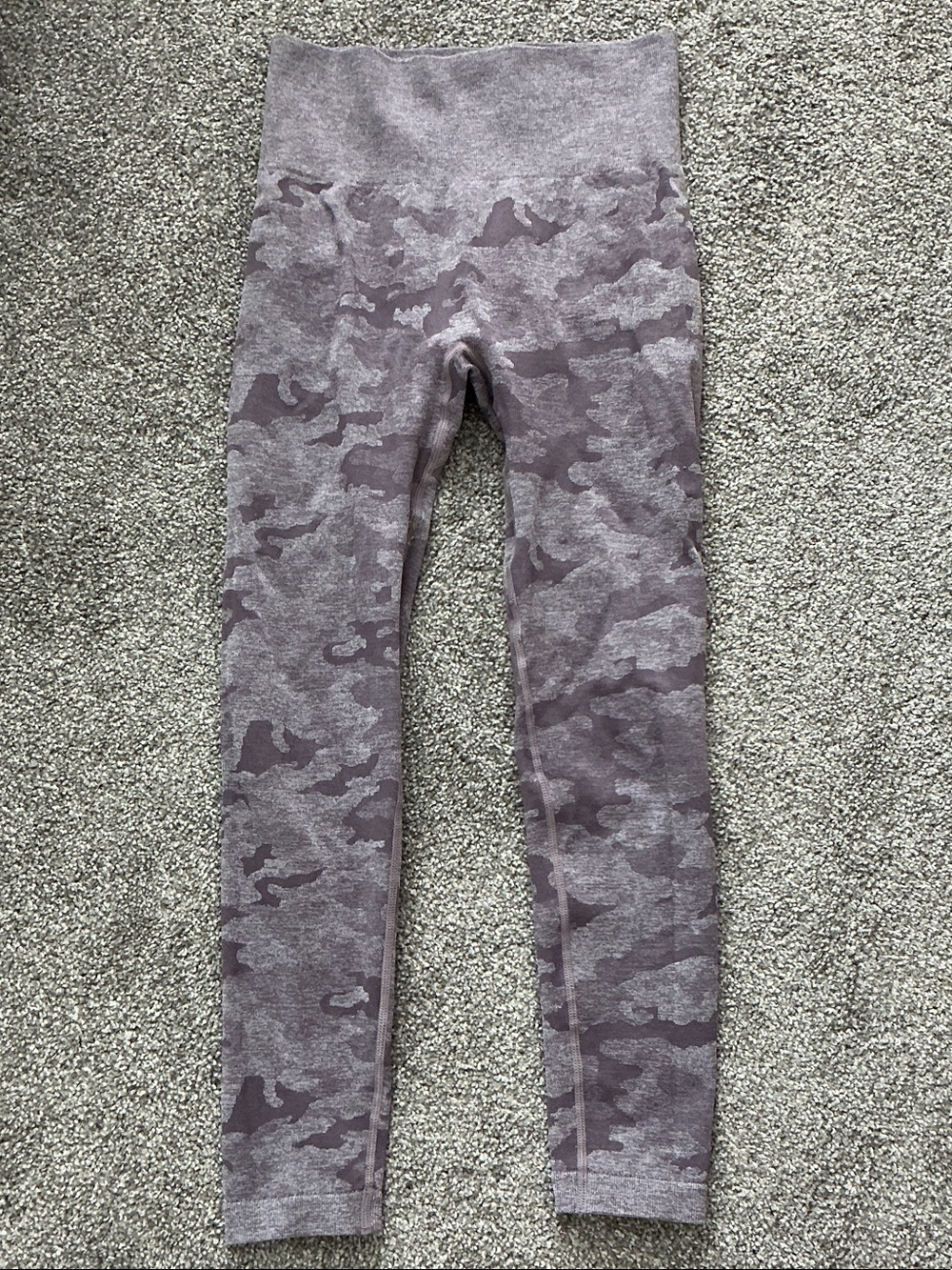 Camouflage High-Waist Leggings - Lavender Gray